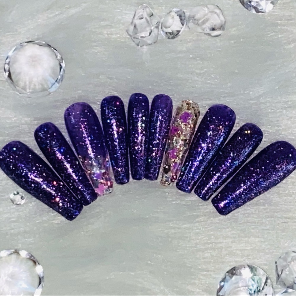 Amethyst Butterfly||Press-on Nail Set